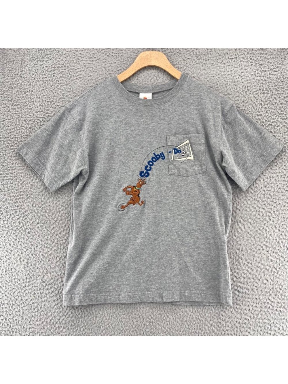 Six Flags Shirt Womens Extra Large Gray Scooby Doo Soccer Short Sleeve Pocket